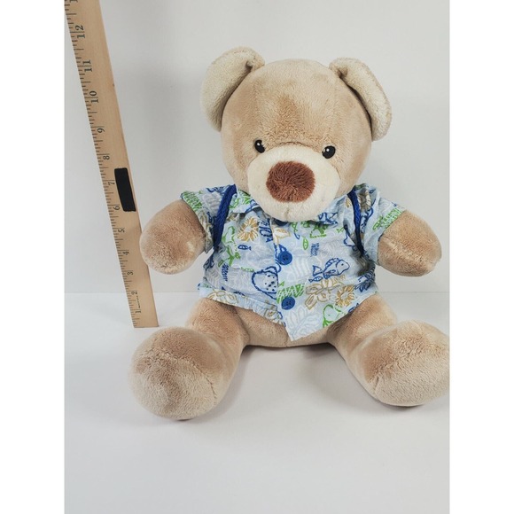 Build a bear Workshop bear with fish Hawaiian shirt drawstring bag and phone - Picture 11 of 11